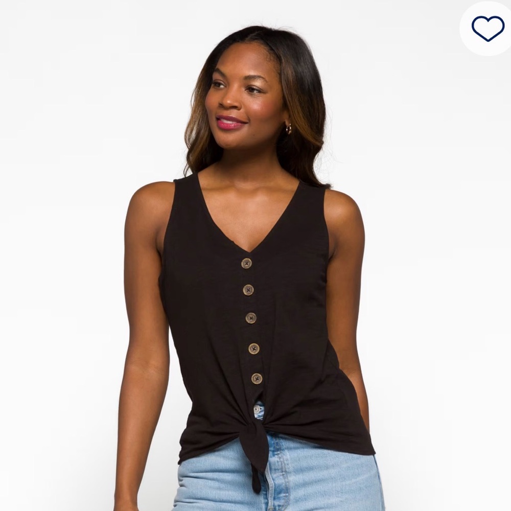 Sanctuary Black Button-Down Tank Top
